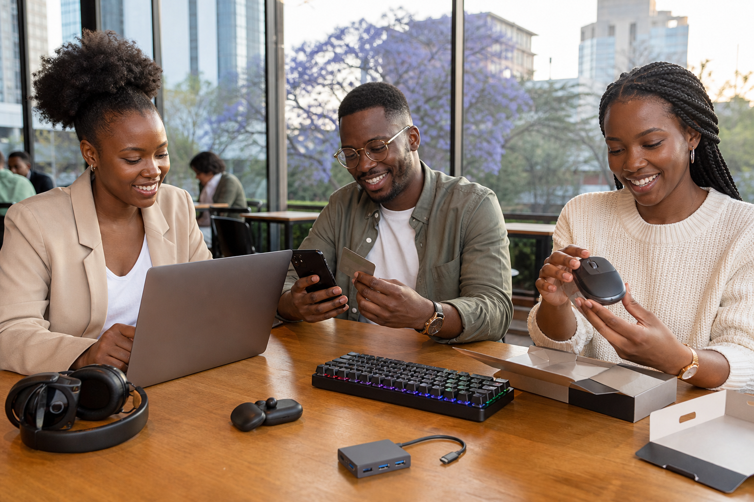 Zimbabwean tech professionals shopping for accessories online